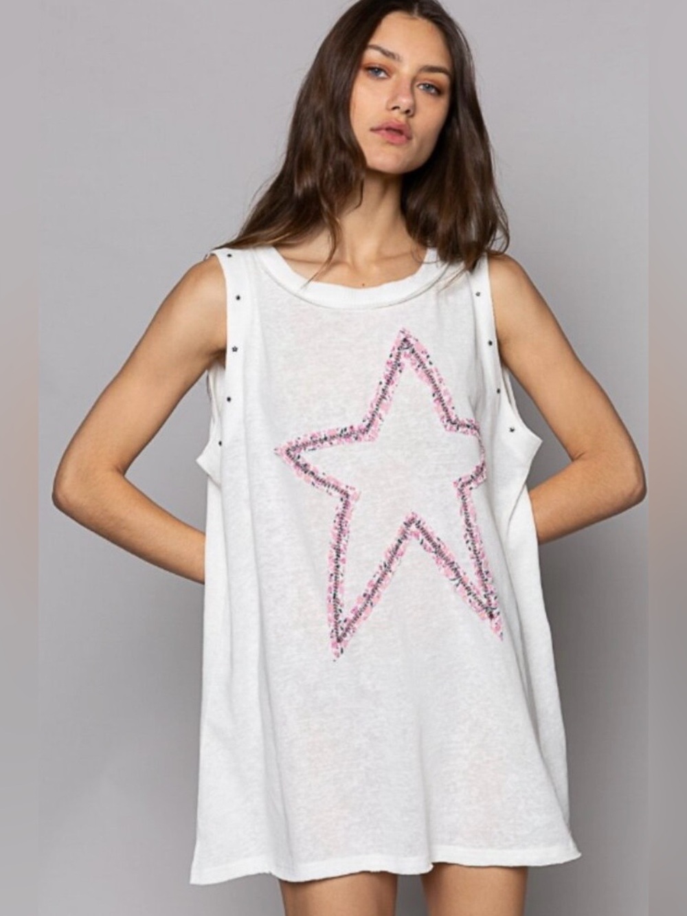 NWOT POL STAR STUDDED TOP